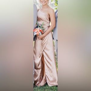 GALINA SIGNATURE
charmeuse draped one-shoulder bridesmaid dress
